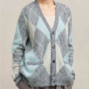 Ami Paris Argyle wool-blend cardigan